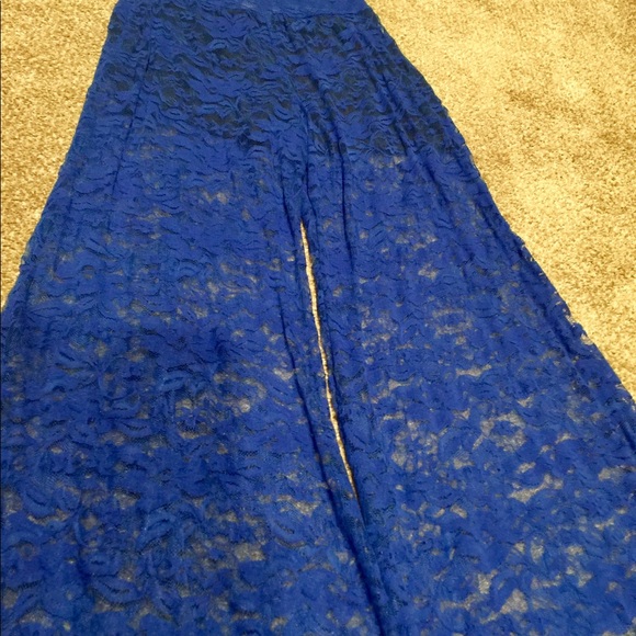 Beautiful sheer top and blue lace palazzo pant NEW - Picture 10 of 14